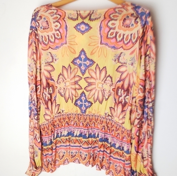 NEW! ANGIE Lace Up Boho Peplum Blouse 2X. - Picture 3 of 5